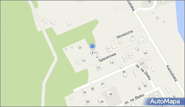 Nadole, Słoneczna, 9, mapa Nadole