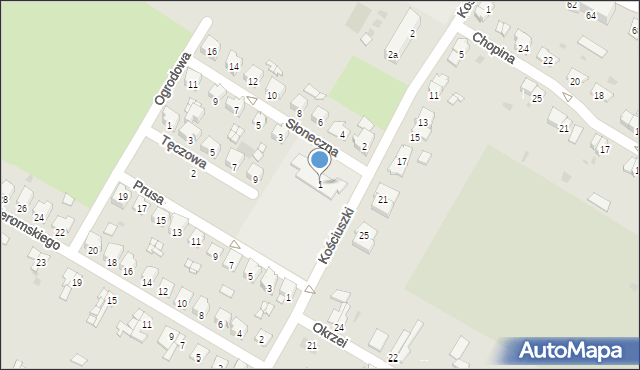 Namysłów, Słoneczna, 1, mapa Namysłów