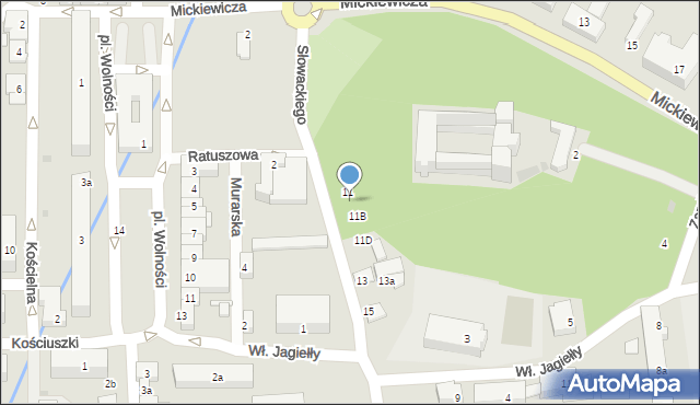 Nidzica, Słowackiego Juliusza, 11A, mapa Nidzica