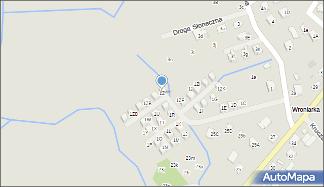 Niepołomice, Słoneczna, 1Z, mapa Niepołomice