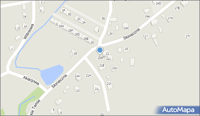 Niepołomice, Słoneczna, 21d, mapa Niepołomice