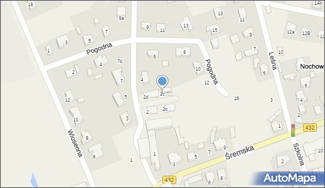 Nochowo, Słoneczna, 2c, mapa Nochowo