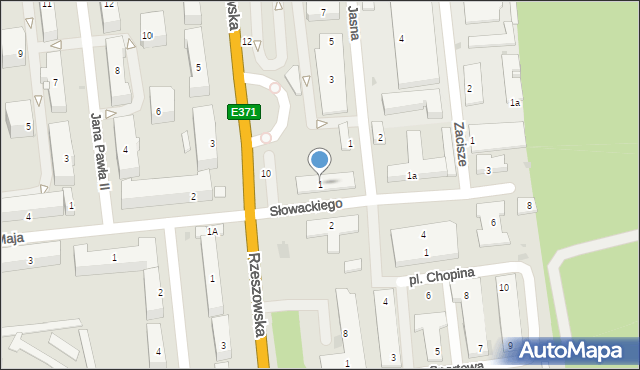 Nowa Dęba, Słowackiego Juliusza, 1, mapa Nowa Dęba