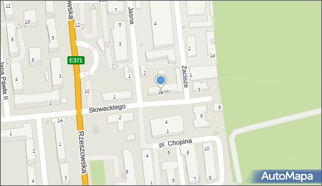 Nowa Dęba, Słowackiego Juliusza, 1a, mapa Nowa Dęba