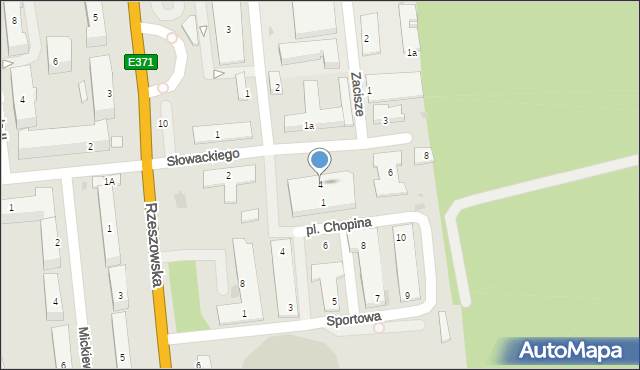 Nowa Dęba, Słowackiego Juliusza, 4, mapa Nowa Dęba