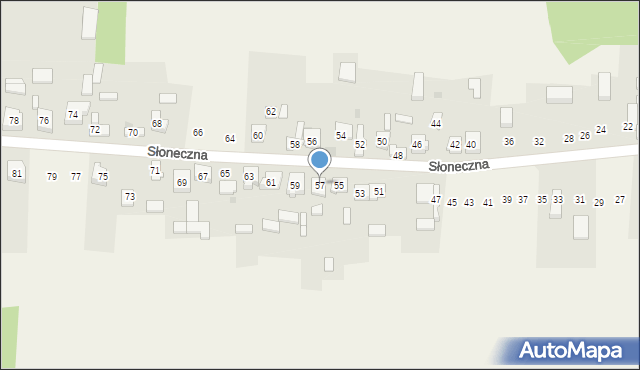 Nowa Kuźnica, Słoneczna, 57, mapa Nowa Kuźnica