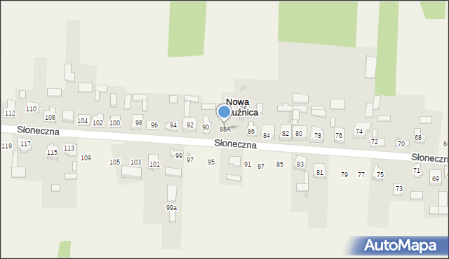 Nowa Kuźnica, Słoneczna, 88A, mapa Nowa Kuźnica