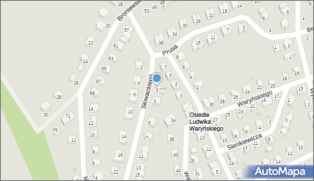 Nowa Ruda, Słowackiego Juliusza, 1, mapa Nowa Ruda