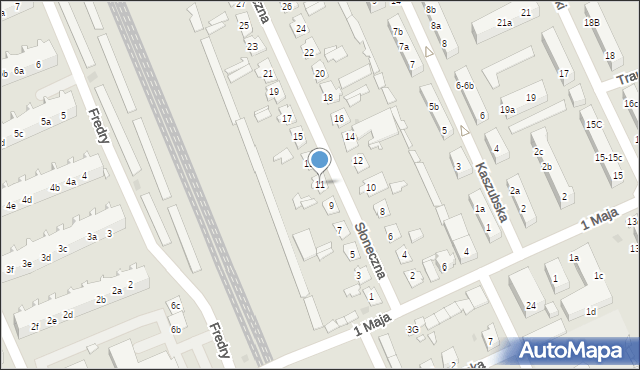 Nowa Sól, Słoneczna, 11, mapa Nowa Sól