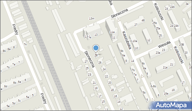 Nowa Sól, Słoneczna, 28, mapa Nowa Sól