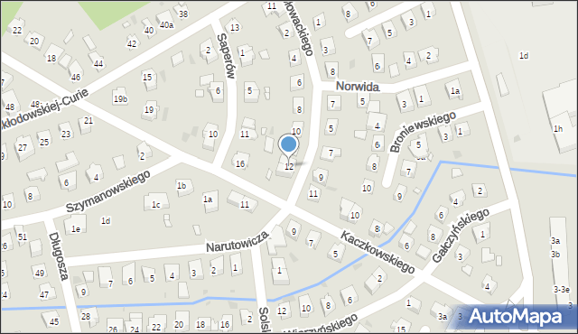 Nowa Sól, Słowackiego Juliusza, 12, mapa Nowa Sól