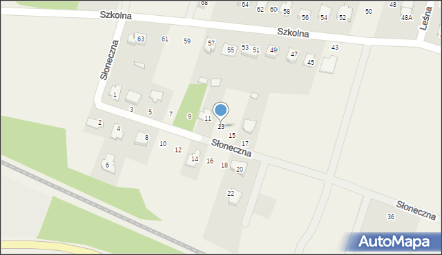 Nowa Wieś, Słoneczna, 13, mapa Nowa Wieś