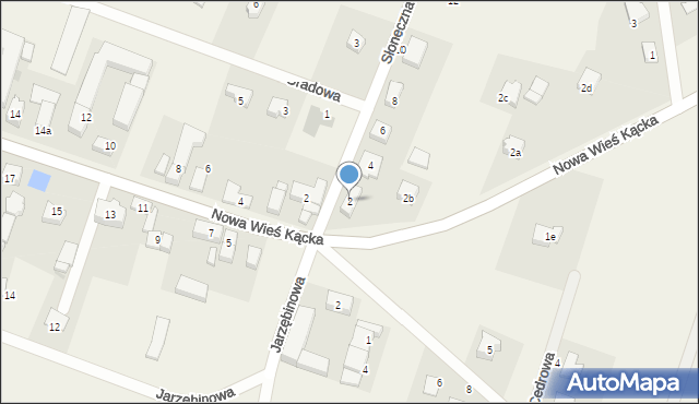 Nowa Wieś Kącka, Słoneczna, 2, mapa Nowa Wieś Kącka