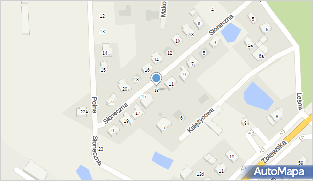 Nowa Wieś Rzeczna, Słoneczna, 13, mapa Nowa Wieś Rzeczna