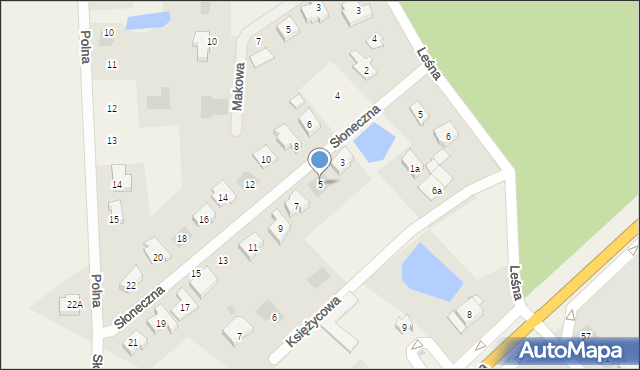 Nowa Wieś Rzeczna, Słoneczna, 5, mapa Nowa Wieś Rzeczna