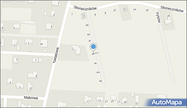 Nowe Bielice, Słoneczników, 4h, mapa Nowe Bielice