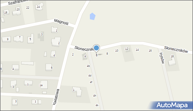 Nowe Bielice, Słoneczników, 6, mapa Nowe Bielice