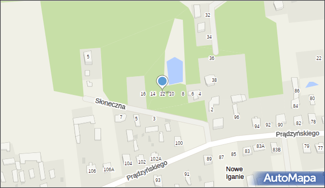 Nowe Iganie, Słoneczna, 12, mapa Nowe Iganie