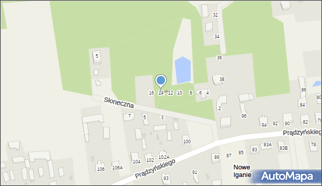 Nowe Iganie, Słoneczna, 14, mapa Nowe Iganie