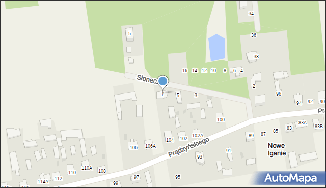 Nowe Iganie, Słoneczna, 7, mapa Nowe Iganie