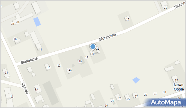 Nowe Opole, Słoneczna, 20, mapa Nowe Opole