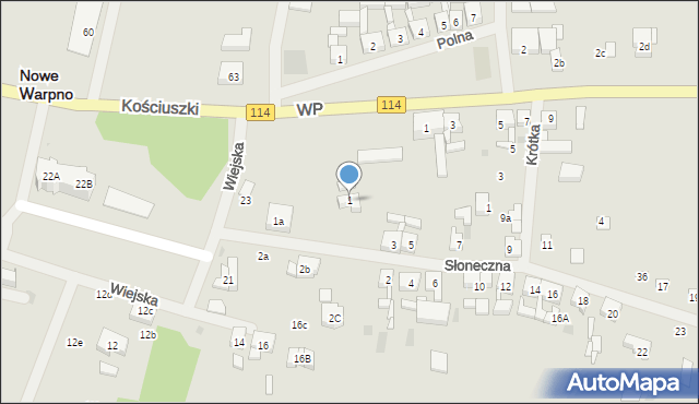 Nowe Warpno, Słoneczna, 1, mapa Nowe Warpno