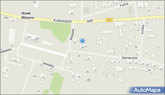 Nowe Warpno, Słoneczna, 1a, mapa Nowe Warpno