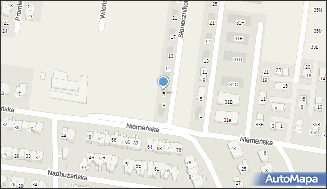 Nowodworce, Słonecznikowa, 5, mapa Nowodworce