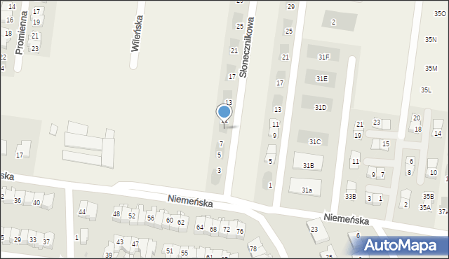 Nowodworce, Słonecznikowa, 9, mapa Nowodworce