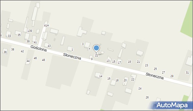 Nowy Broniszew, Słoneczna, 11, mapa Nowy Broniszew