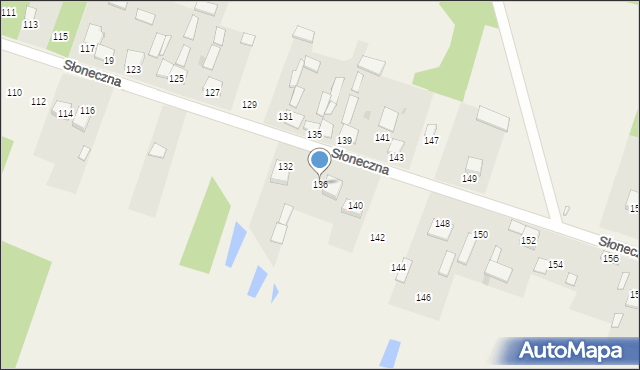 Nowy Broniszew, Słoneczna, 136, mapa Nowy Broniszew