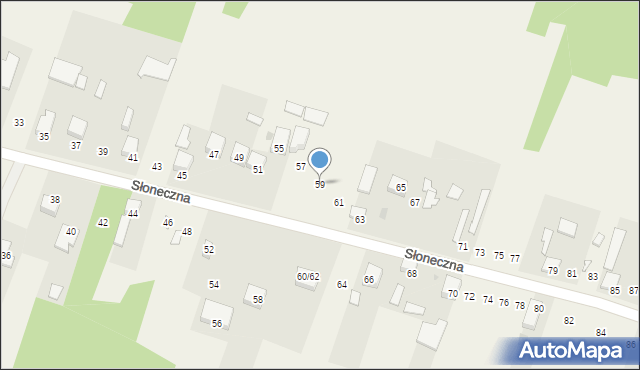 Nowy Broniszew, Słoneczna, 59, mapa Nowy Broniszew