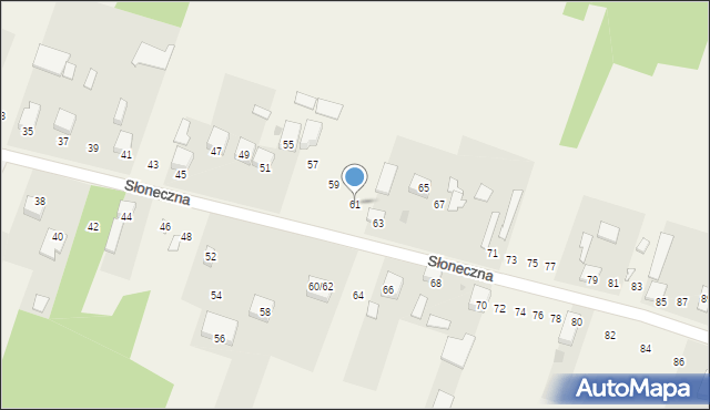 Nowy Broniszew, Słoneczna, 61, mapa Nowy Broniszew
