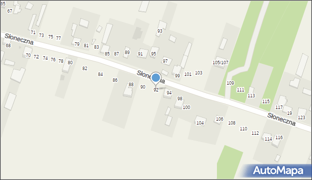 Nowy Broniszew, Słoneczna, 92, mapa Nowy Broniszew