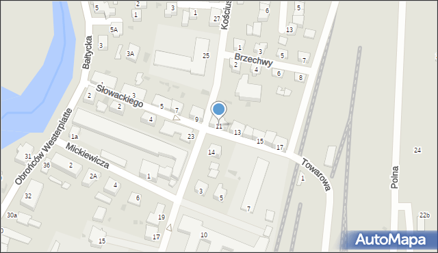 Nowy Dwór Gdański, Słowackiego Juliusza, 11, mapa Nowy Dwór Gdański