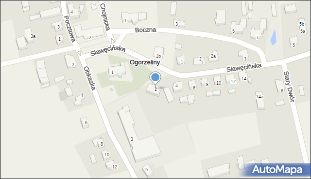 Ogorzeliny, Sławęcińska, 2, mapa Ogorzeliny