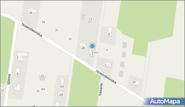 Ogrodniczki, Słoneczna, 1, mapa Ogrodniczki