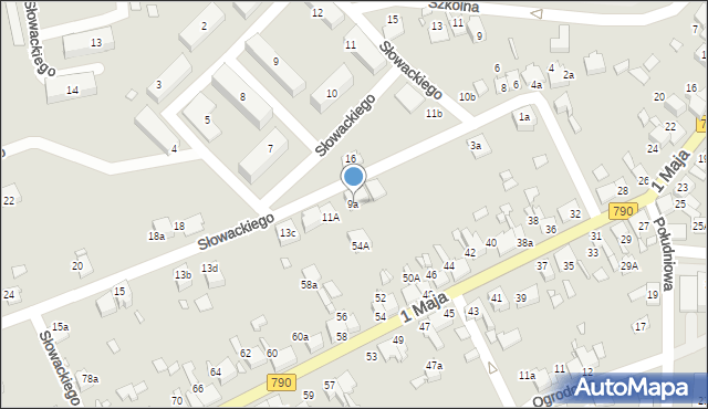 Ogrodzieniec, Słowackiego Juliusza, 9a, mapa Ogrodzieniec