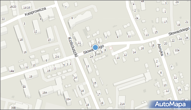 Olecko, Słowackiego Juliusza, 2, mapa Olecko