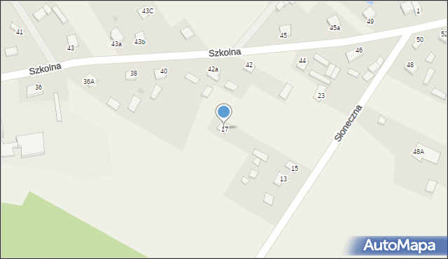 Oleszno, Słoneczna, 17, mapa Oleszno