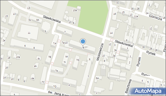 Olkusz, Sławkowska, 5, mapa Olkusz