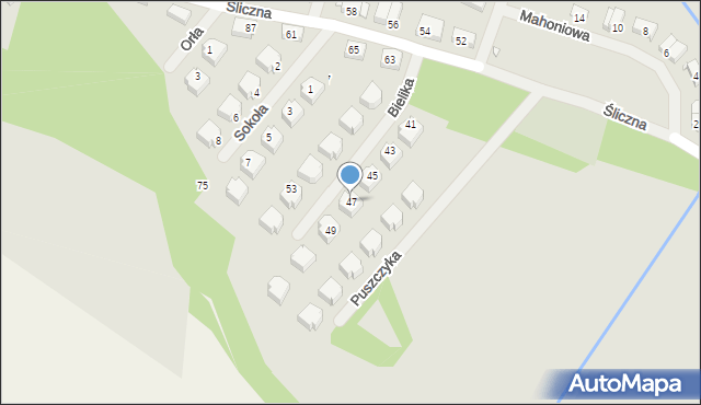 Opole, Śliczna, 47, mapa Opola