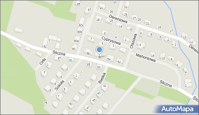 Opole, Śliczna, 56, mapa Opola