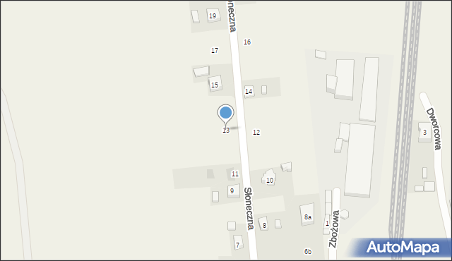 Orchowo, Słoneczna, 13, mapa Orchowo