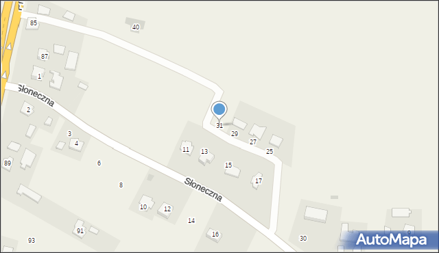 Orły, Słoneczna, 31, mapa Orły