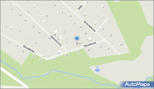 Osieck, Słowików, 15, mapa Osieck