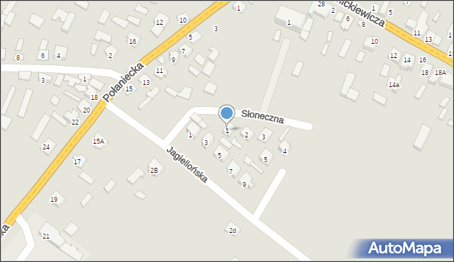 Osiek, Słoneczna, 1, mapa Osiek