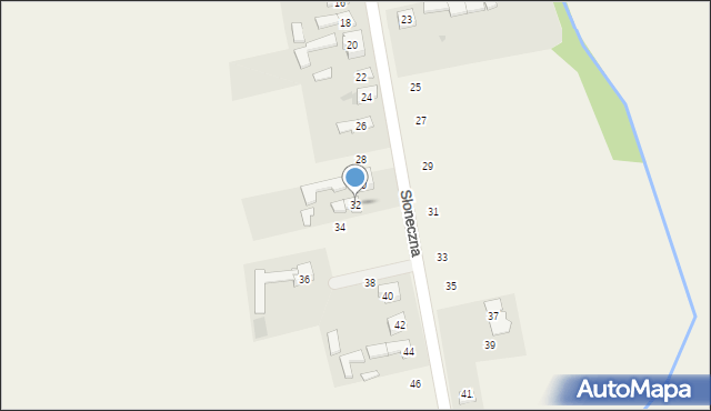 Osiek, Słoneczna, 32, mapa Osiek