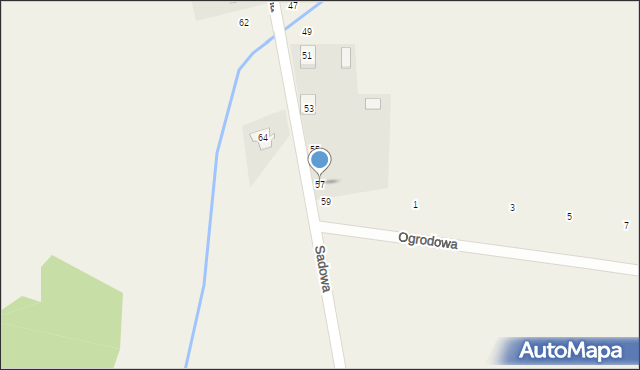 Osiek, Słoneczna, 57, mapa Osiek