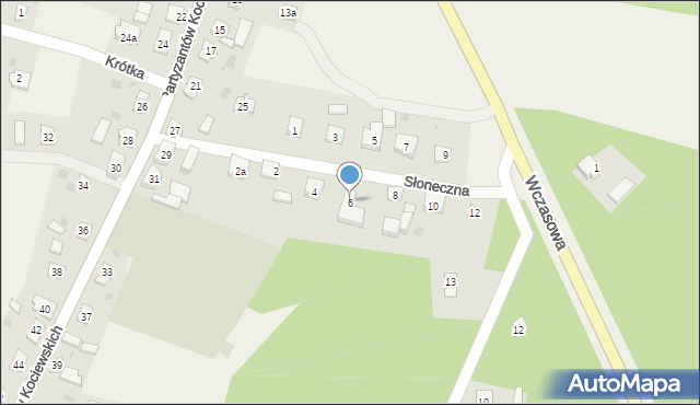 Osiek, Słoneczna, 6, mapa Osiek